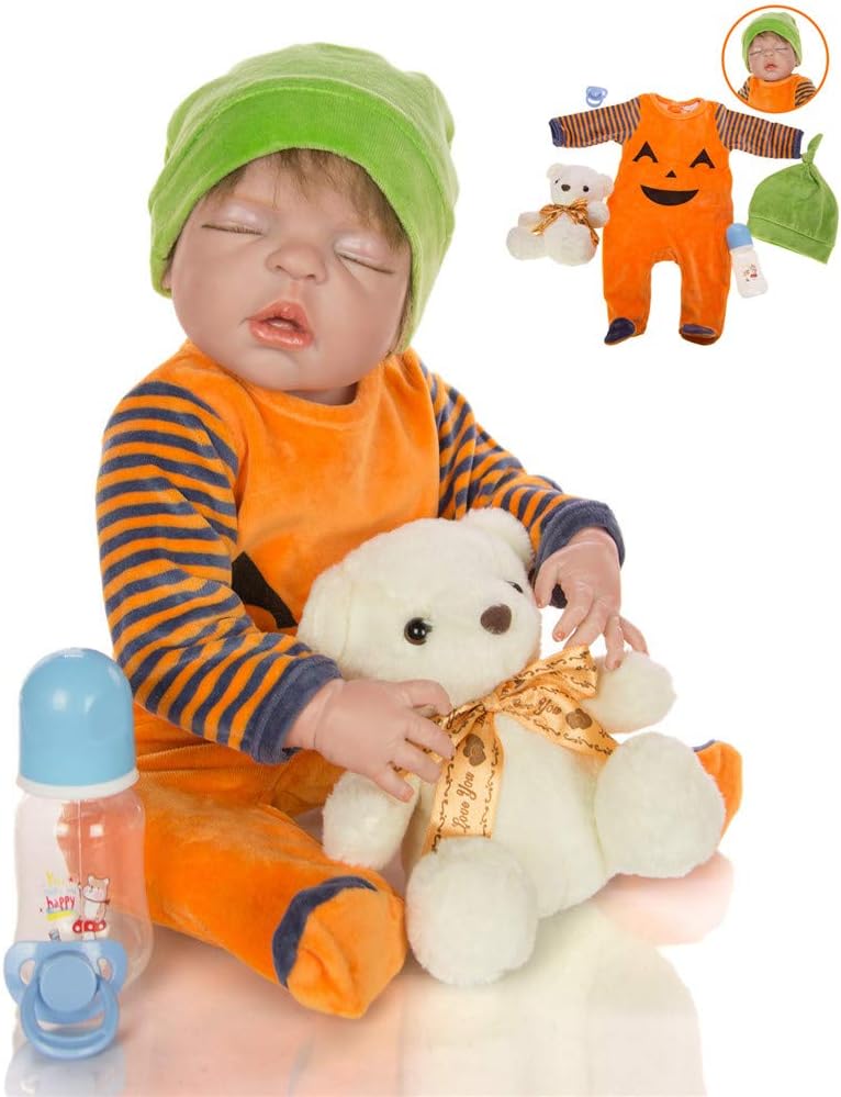 Prezzo PPHH Reborn Baby Doll Vinyl Silicone 22 Pollici / 57 Centimetri Neonato Che Dorme Bambini Boy realistici realistici Gioca i Regali Migliore Regalo di Natale Offerte