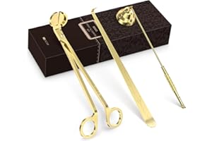RONXS Candle Wick Trimmer, 3 in 1 Candle Snuffer, Wick Cutter & Candle Wick Dipper, Candle Care Kit Candle Accessory Set Ideal Gift for Candle Lover (Gold)