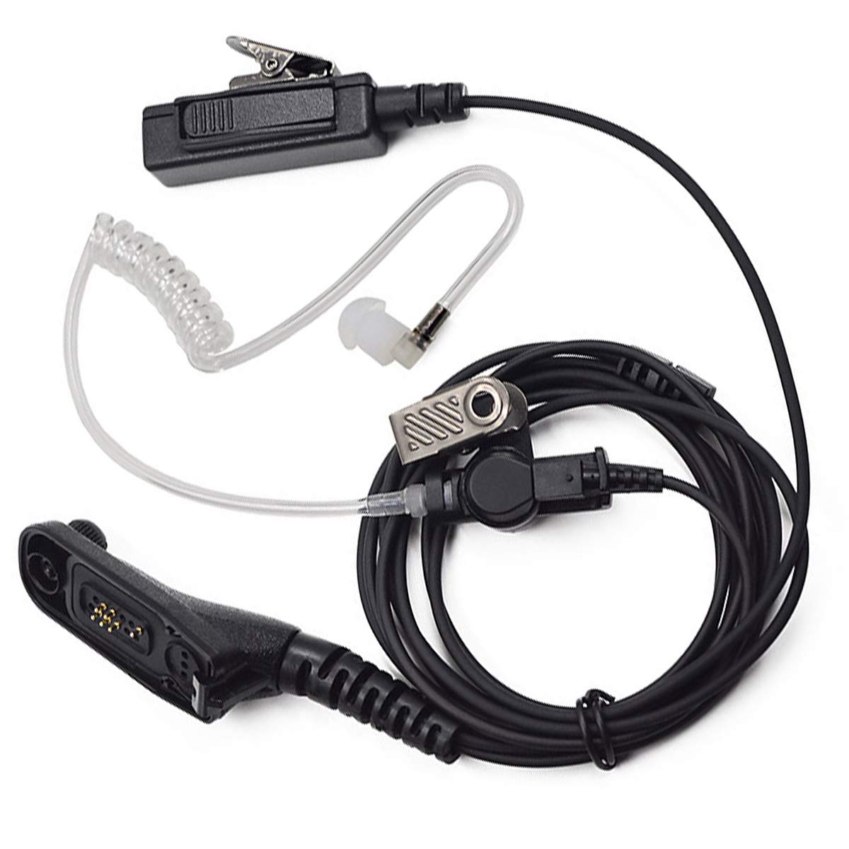 Yolispa Air Tube PTT Earpiece Headset with Microphone, Covert Acoustic Tube Security Bodyguard Earpiece Headset, for Motorola Two Way Radio Walkie Talkie DP4400 DP4401 DP4600 DP4800 DP4801