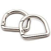 Metal D-Rings, 10 PCS Spring Opening Purse Making Clip Key Ring Holder (Silver)