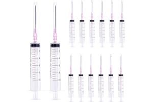 JIAYOUSHOT 40Pack-10ml Syringe with Needles, Individually Packaging Disposable Plastic Syringes and Needles for Scientific Labs, Industrial, Animal and Pet Supplies (10ml18ga)