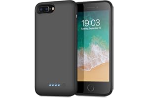 QTSHINE Battery Case for iPhone 8plus/7plus/6 Plus/6s Plus, Upgraded [8500mAh] Protective Portable Charging Case Rechargeable Extended Battery Pack for Apple iPhone 8plus/7plus/6 Plus/6s Plus(5.5') - Black