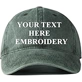 Custom Baseball Cap Name Text Word Embroidered Dad Hat. Unstructured Adjustable Metal Buckle
