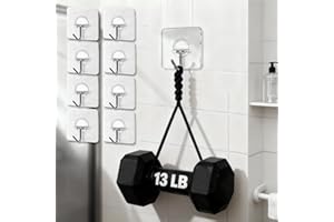 8 Pcs Adhesive Wall Hooks for Hanging Heavy Duty Towel Coat Hooks Waterproof Transparent Hook for Bathroom Shower Kitchen Key