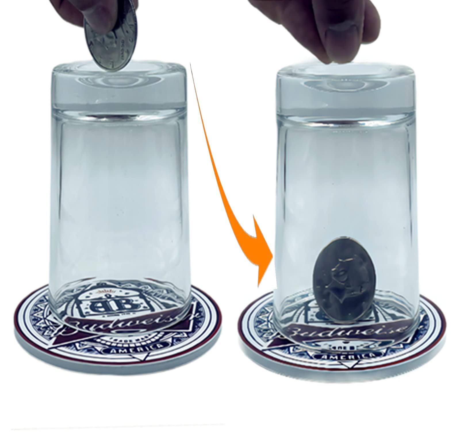 KNSHTH Magic Tricks for Adults and Coin Thru Glass Magic Prop Set, Stunning Performance.