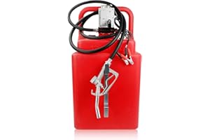 BLACKHORSE-RACING 32 Gallon (120L) Portable Fuel Tank, 15 GPM 12V Gasoline Diesel Transfer Pump with Heavy Duty Top Handle, Sturdy Wheels, 13 ft Long Delivery Hose and Oil Gun