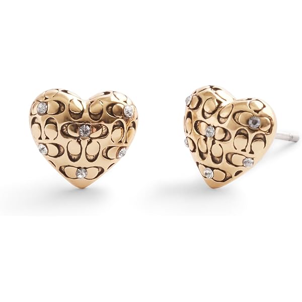 Amazon.com: COACH Womens Signature Quilted Heart Earrings Amazon.com: COACH Womens Signature Quilted Heart Earrings