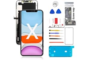 GOODFIXER for iPhone X Screen Replacement OLED [NOT LCD] 5.8" Display Digitizer Touch Screen Assembly Kit, Full Repair Tools Set, Support (Face ID&&3D Touch)