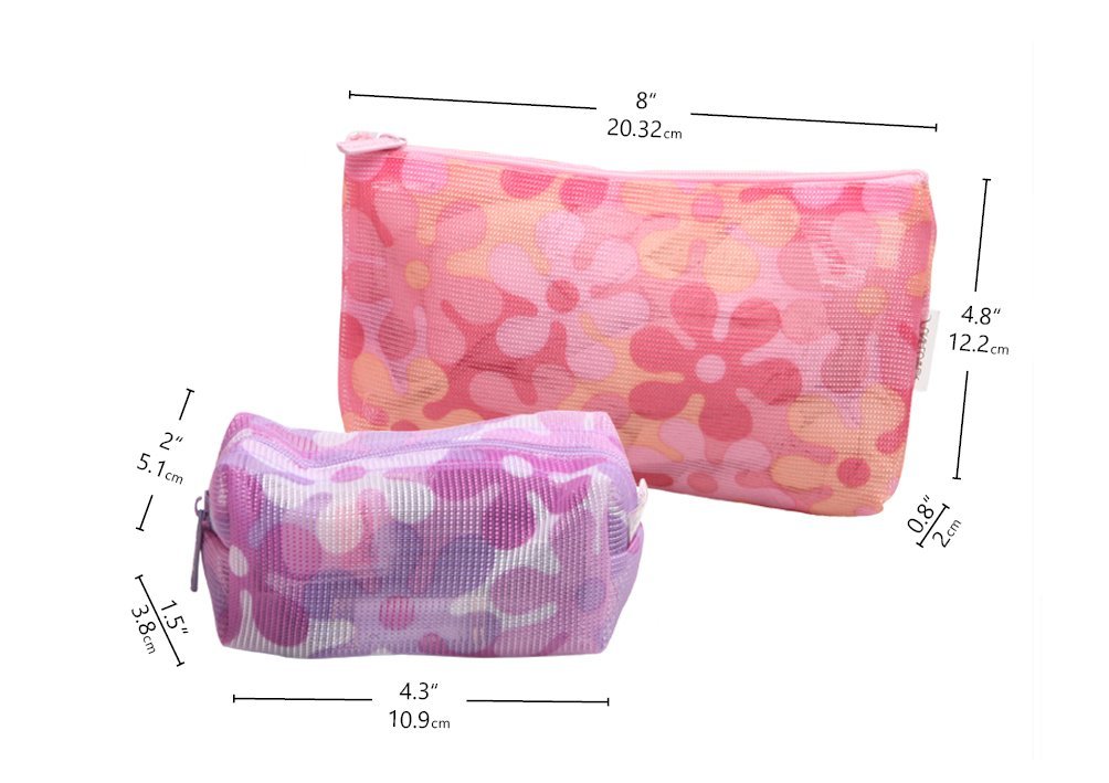 Colorful Cosmetic Bags Lightweight Travel Toiletry Pouch Roomy Makeup bag ‎ Daily bag Organizer 2 –Pack
