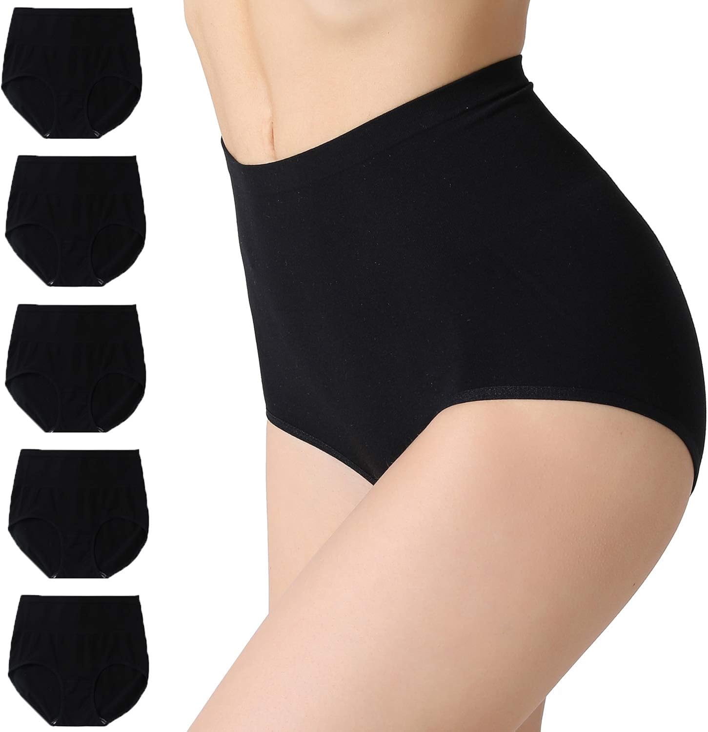 CAIANFEN Womens High Waist Cotton Underwear Soft Breathable Full Coverage Briefs Panties Multipack XS S M L XL at  Women’s Clothing store