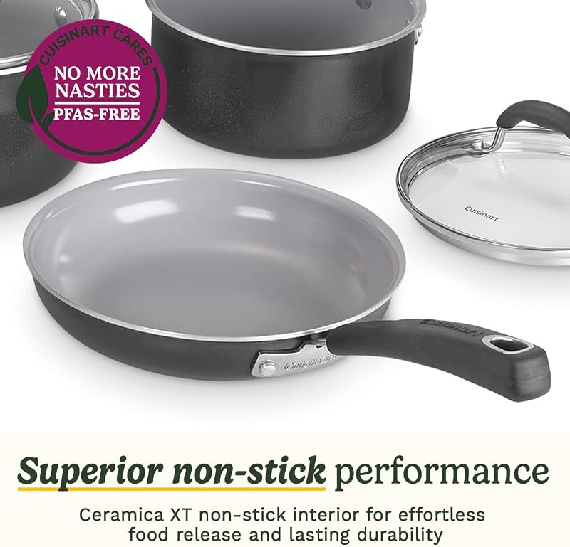 ® Set di pentole antiaderenti Ceramica XT | Set da 11 pezzi di pentole e padelle | Rivestimento ceramico antiaderente rinforzato al titanio | Per tutti i piani cottura, inclusa l’induzione