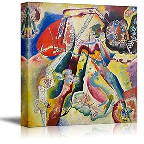 Bild mit rotem Fleck by Wassily Kandinsky - Canvas Print Wall Art Famous Painting Reproduction - 12" x 12"