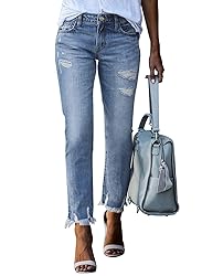 EVALESS Womens Jeans Stretchy High Waisted Pull On
