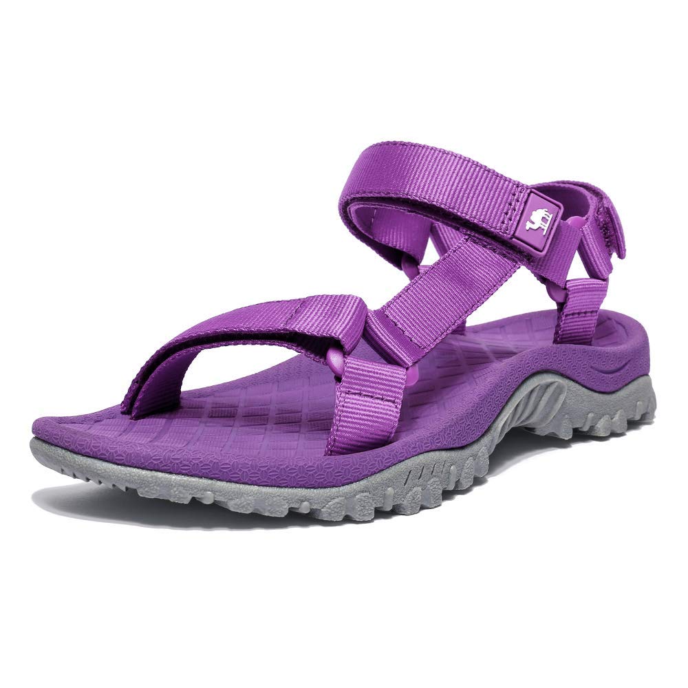 Photo 1 of ***(HEAVILY/MINOR DAMAGE)***CAMEL CROWN Hiking Sport Sandals for Women Anti-skidding Water Sandals Comfortable Athletic Sandals for Outdoor Wading Beach Purple 7