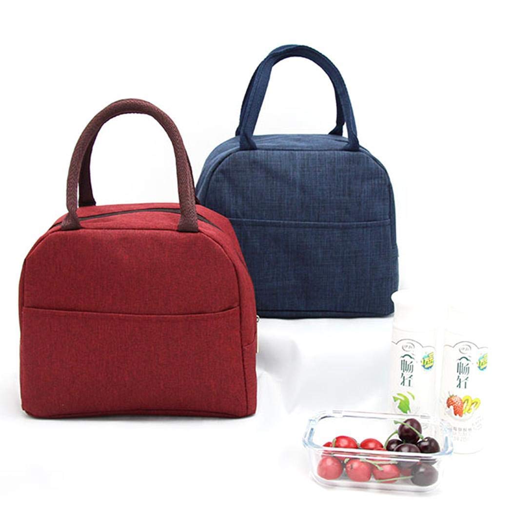mekolen Creative Thickening Insulation Lunch Bag Thermal Bento Handbag Travel Totes, Navy Blue