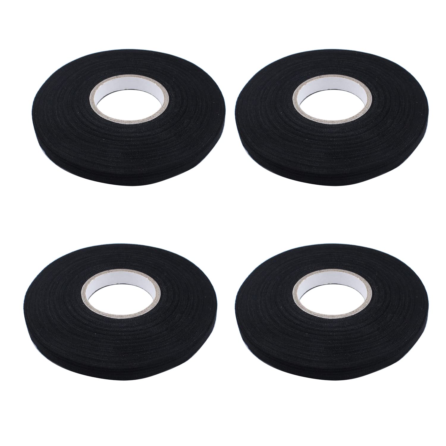 4 PCS/SET SHLPDFM Tape 9mm*25m Black Premium Cloth Tape 4 Rolls Wiring Harness Tape Universal Fits for Car Boat SUV Truck