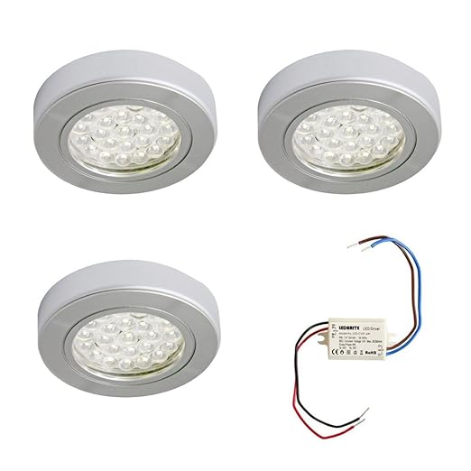 Kitchen Led Cabinet Light Cool White Pack Of 3 2watt Led 12 Volt