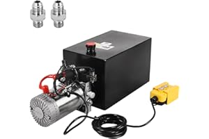 VAIDPRO 15 Quart Hydraulic Pump 12V DC Double Acting Electric Hydraulic Pump 3.9 Gallon Dump Trailer Pump 3200 PSI Hydraulic Power Unit Metal Reservoir for Dump Trailer Car Lifting