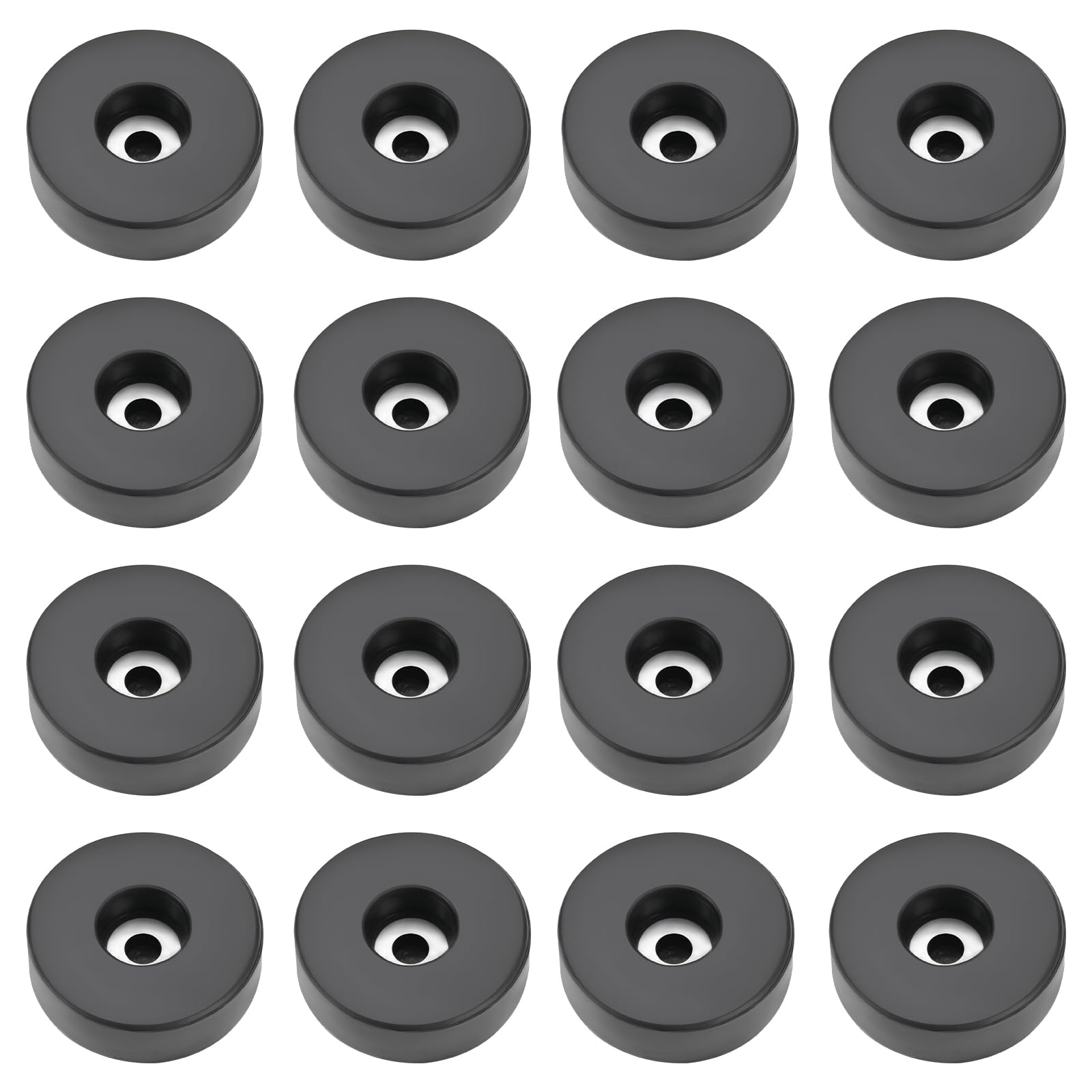 Be In Your Mind 16pcs Speaker Rubber Feet Furniture Rubber Foot Pads 38x11.5mm Round Rubber Feet for Subwoofer Speaker Road Case Furniture Feet, Black
