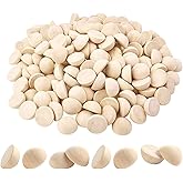150Pcs Half Wooden Balls, BetterJonny 25 mm Unfinished Crafts Natural Half Beads Split Round Wood Balls for DIY Christmas Ornament DIY Projects Crafts Arts