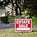 WDS Premium Estate Sale Signs with Tall Yard Stakes | 4-Pack Yard Sign Bundle w/Directional Arrows | Waterproof Tall Sturdy Reusable Double Sided Kit | Bonus: Ziploc Flyer Bag + Permanent Marker
