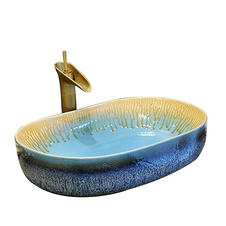 Badezimmer Oval Großes Waschbecken Sink Jingdezhen Ceramic Hotel Anti-splash Waschbecken Waschbecken