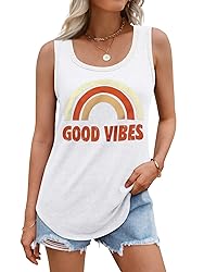 AUTOMET Womens Loose Fit Casual Flowy Tank Tops