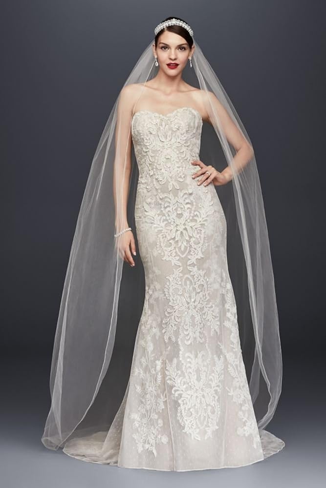 oleg cassini strapless wedding dress