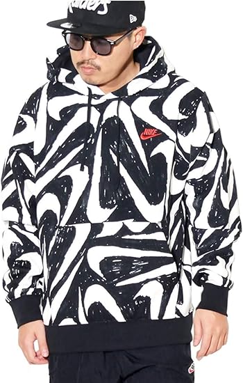 Amazon ナイキ Nike パーカー 大きいサイズ メンズ Usaモデル B系 ストリート M Nsw Club Hoodie Aop 2 Ck2230 ブラック M 並行輸入品 トレーナー パーカー 通販