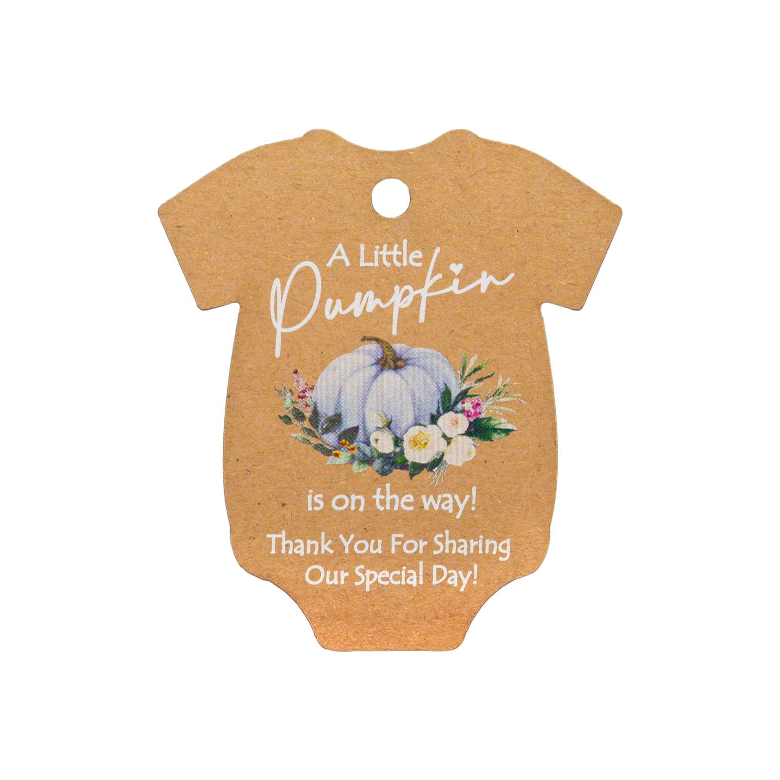 Summer-Ray 50pcs A Little Pumpkin is on the Way Baby Shower Thank You for Sharing Our Special Day Gift Tags (Kraft Card with Blue Pumpkin)