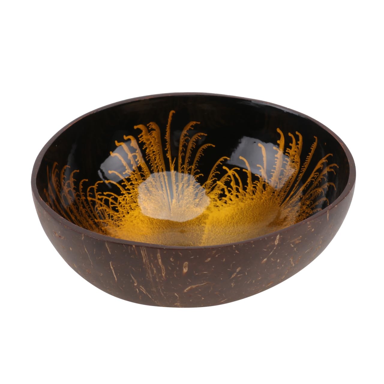 Housoutil Natural Coconut Shell Bowl Storage Container for Nuts Candy Keys Eco-Friendly Decorative Holder for Home Office Desktop 5.50Cm Deep