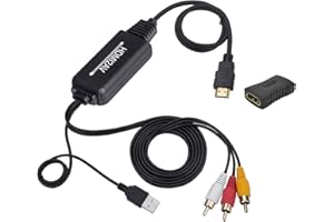 WONLYUS HDMI to RCA Cable, HDMI to RCA Converter Adapter Cable, 1080P HDMI to AV 3RCA CVBs Composite Video Audio Supports for Amazon Fire Stick, Roku, Chromecast, PC, Laptop, Xbox, HDTV, DVD
