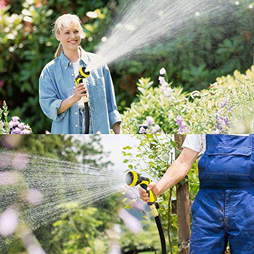 [New Double Strength Flexible]Expandable Garden Hose 100ft,Lightweight Water Hose with Later Core with 3/4 Solid Brass Fittings,10 Function Hose Nozzle,Heavy Duty Fabric for Watering Garden,Cleaning - Thumbnail 6