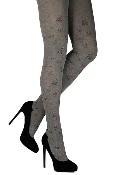 CRÖNERT Damen Strumpfhose Strickstrumpfhose Streublumen Design 72622