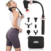 CAREKING Upgraded 2-in-1 Massage Gun with Heat, Pain Relief Deep Tissue Back and Neck Massager with Extension Handle, Handheld Muscle Massage Gun for Back, Shoulder, Arm,Thigh