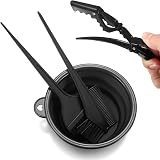 Yibaijia 9 Pcs Hair Colouring Kit Dye Bowl Brush Gloves Clips Apron Ear Cover view 3