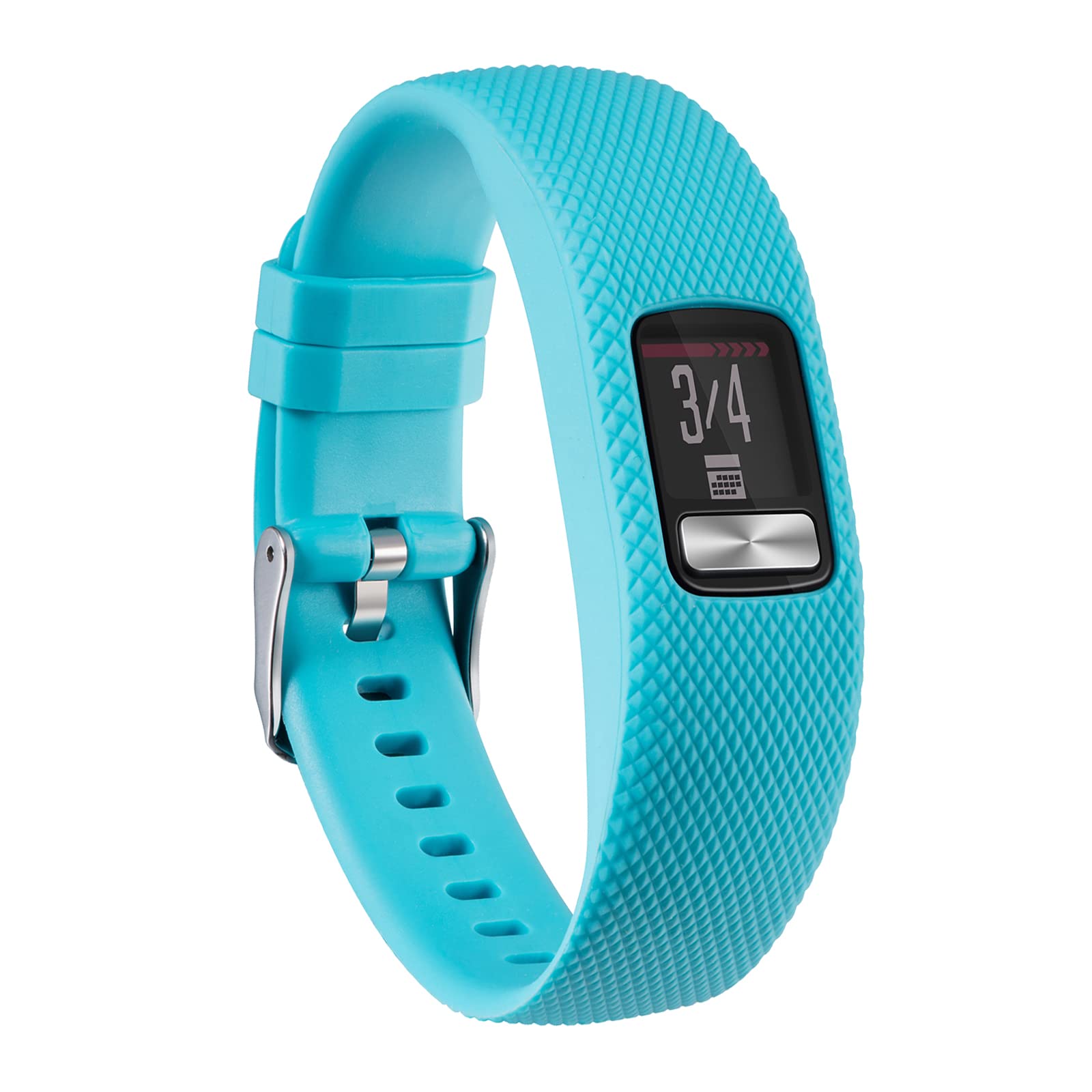 Cyan Vivofit 4 Straps Compatible with Garmin Vivofit 4 Watch Band Strap Bracelet Wristband for Men Women Replacement Accessory- Colorful Vivofit 4 Silicone Watchband with Metal Clasp Buckle Small