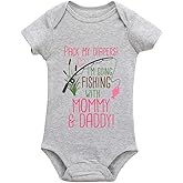 YCICIVDee Pack My Diapers Im Going Fishing with Mommy and Daddy Baby Bodysuits Newborn Organic Bodysuit Grey