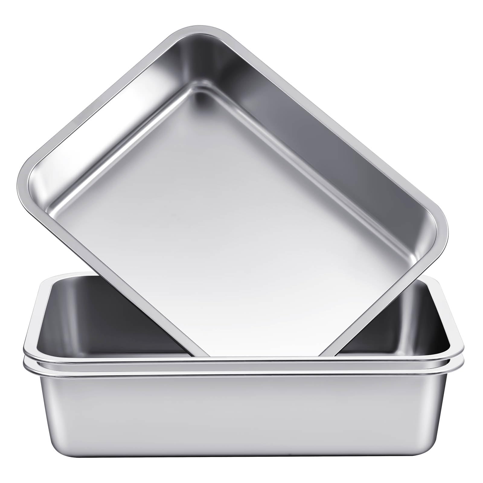 Photo 1 of Tiangrid 2 Pack Stainless Steel Commercial Bus Tubs Box Tote Box Dishwashing, Utility, Meat Prep Tub (13 L)