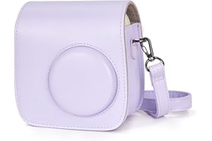 Phetium Protective Case Compatible with Instax Mini 7+ 7s 7c Instant Film Camera/Polaroid PIC-300, Premium Vegan Leather Bag Cover with Removable Strap (Purple)