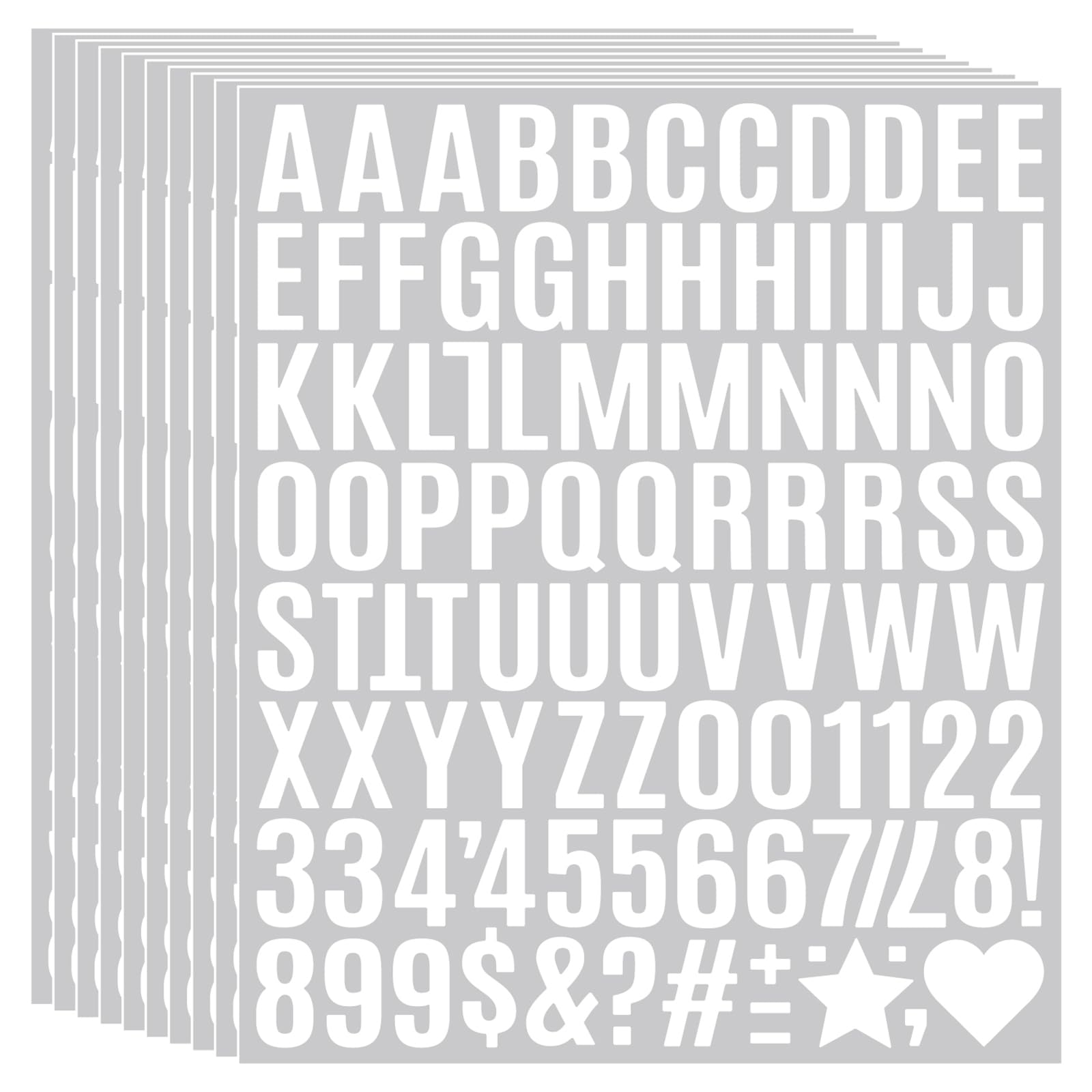 YNHAY 1960Pcs Waterproof 1" Vinyl Alphabet & Number