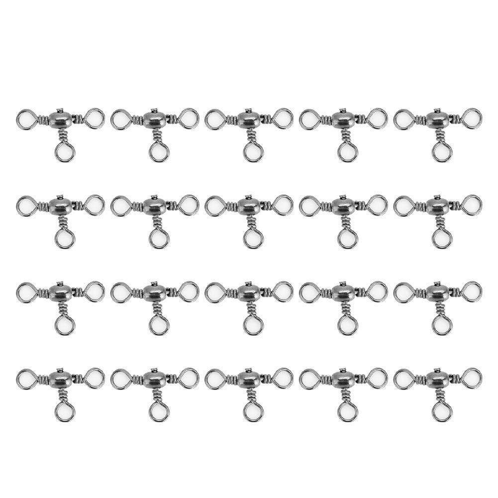 Alomejor fishing swivels, prevents line tangling ball bearing swivels 3 Way T-shape design for sea river lake anglers professional and casual fishing