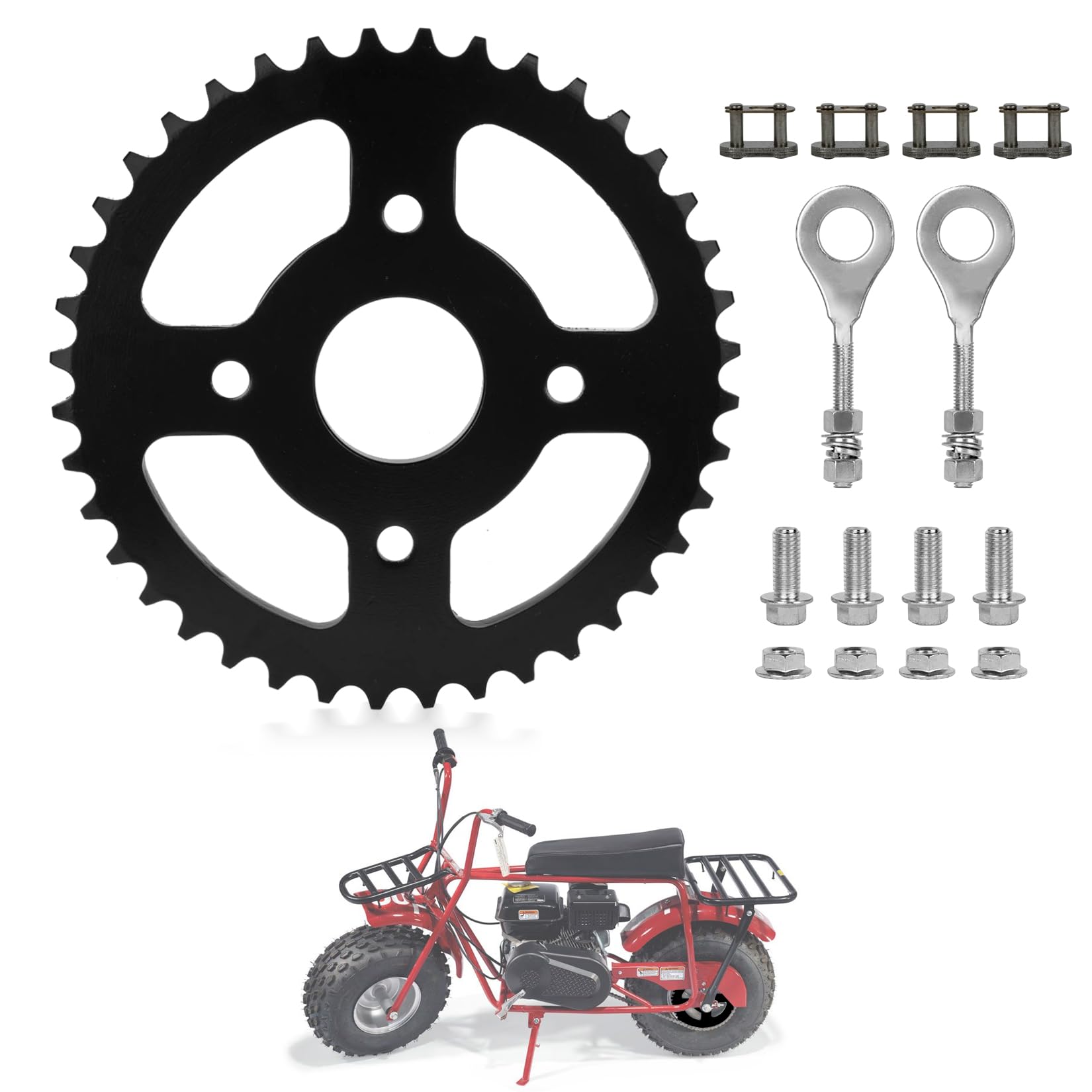 Photo 1 of PSLER 40T Sprocket for 40/41/420 Chain Mini Bike Go Kart 40T 40mm Bore Sprocket Part for Coleman BT200X CT200U CT200U-EX Baja Warrior Massimo MB165 200 Predator 196cc 200cc 6.5hp Go Kart,Black