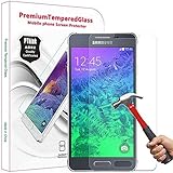 Galaxy Alpha Screen Protector, PThink Premium Tempered Glass Screen Protector for Samsung Galaxy Alpha with 9H Hardness/Anti-scratch/Fingerprint resistant (Samsung Galaxy Alpha)