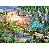 [100% Square Full Diamonds] Diamond Embroidery Kit Dinosaur Mosaic Crystal 5D Cross Stitch Diamond Painting DIY Sticker Decor Paintings for Adults,12