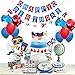 Airplane Aviator Themed Party Decorations:1 Happy Birthday Banner,1 Airplane and Clouds Garland,Stars Foil and Latex Balloon,Party Supplies and Favors for Boys Girls Kids 1st 2nd 3rd 4th Bday Decor,Backdrop for Cake Smash Photography Sessions