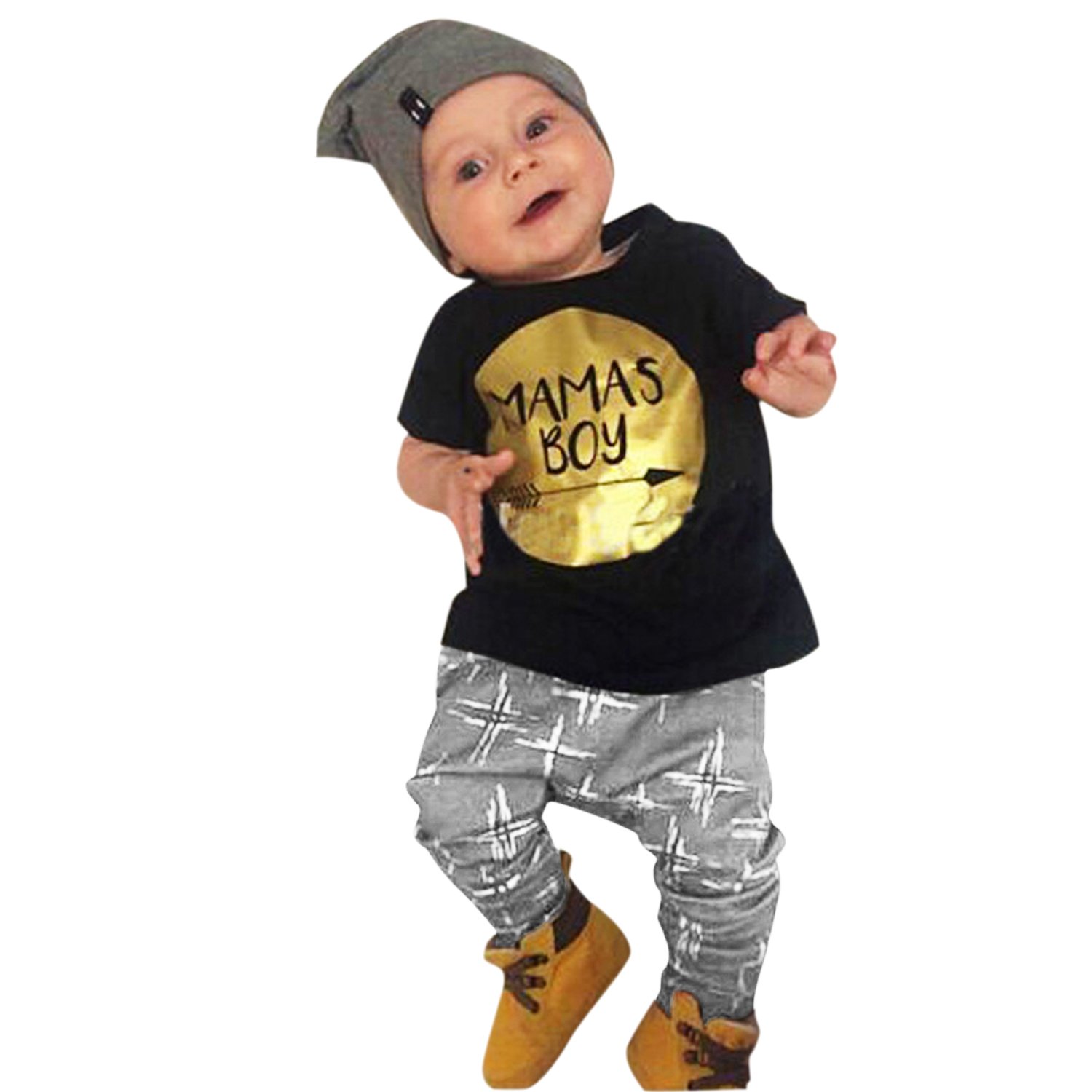 Petalum Vetement Bebe Enfants Garcon T Shirt Chemisier Imprime Manche Courte Pantalons Costume Ensemble 2 Pieces Cadeau Ensembles Garcon Mystik Com Au
