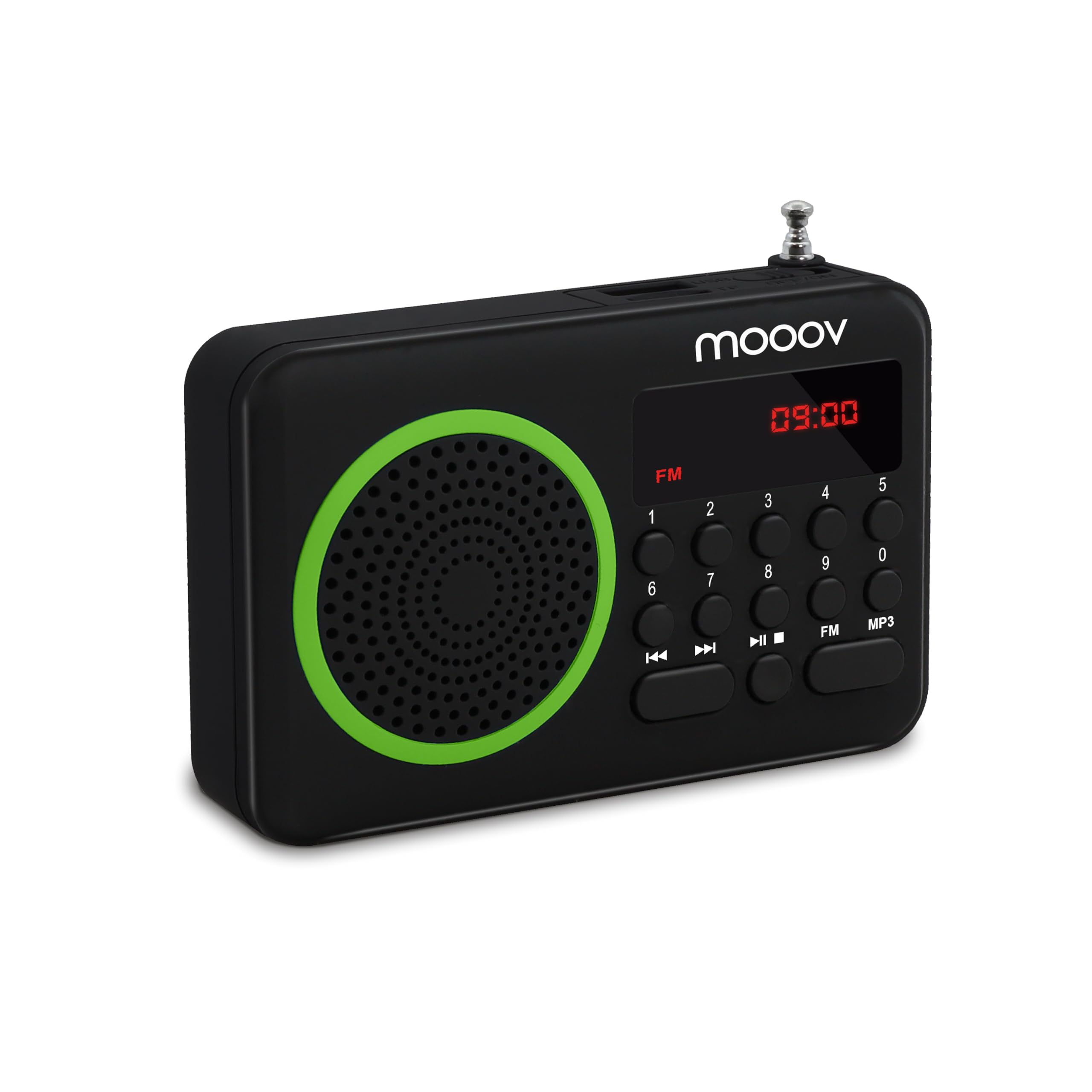 Metronic Radio/Alarm Clock MP3 USB Port Black and Green