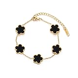 TICVSS Four Leaf Clover Bracelet for Women 18K Gold