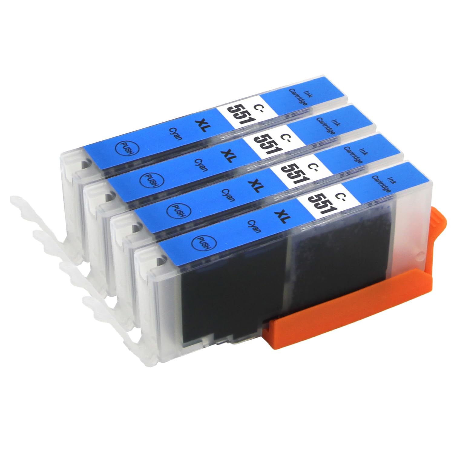 4 Go Inks Cyan Ink Cartridges to replace Canon CLI-551C Compatible / Non-OEM for PIXMA Printers, High Capacity — image 1